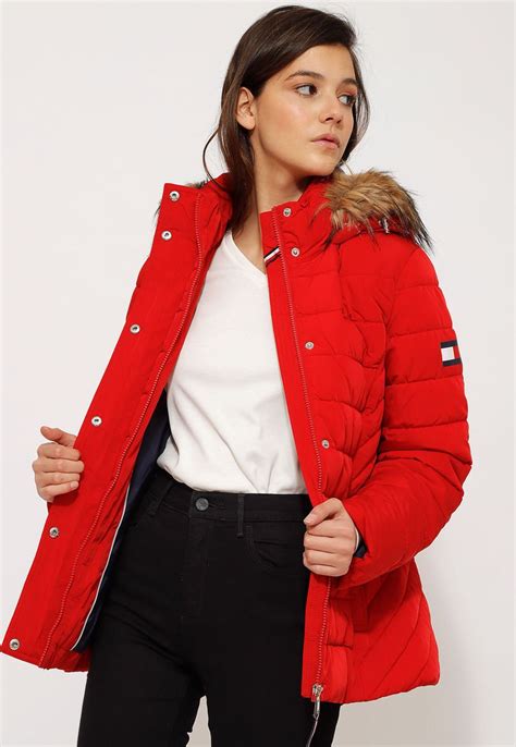 chamarra roja tommy hilfiger mujer